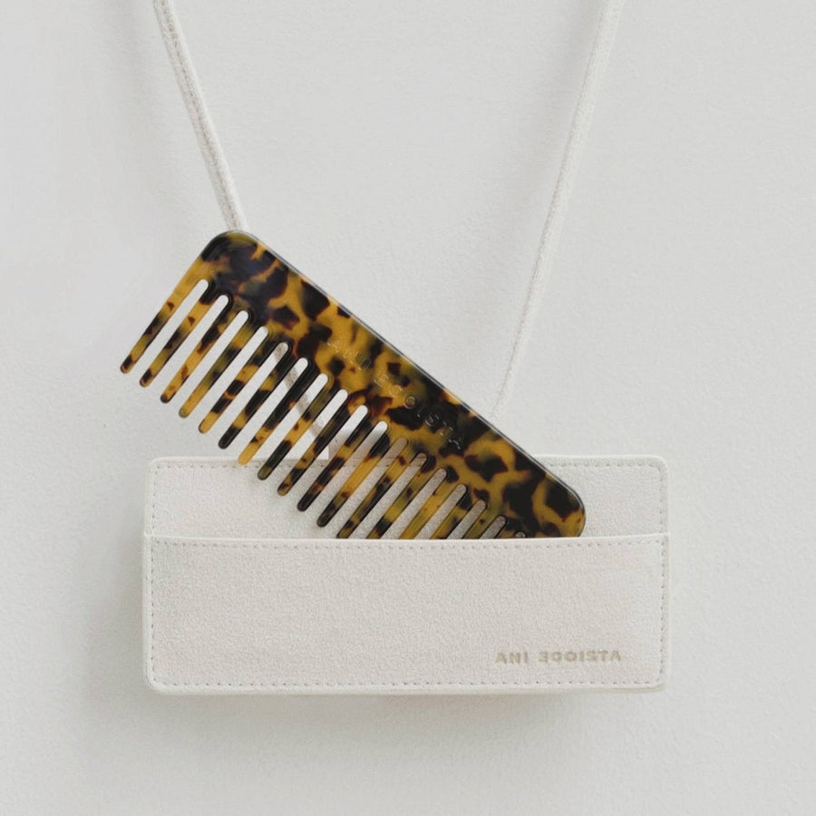 Rectangular Refined | Comb Pendant | Amber Color | Innovative Polymer