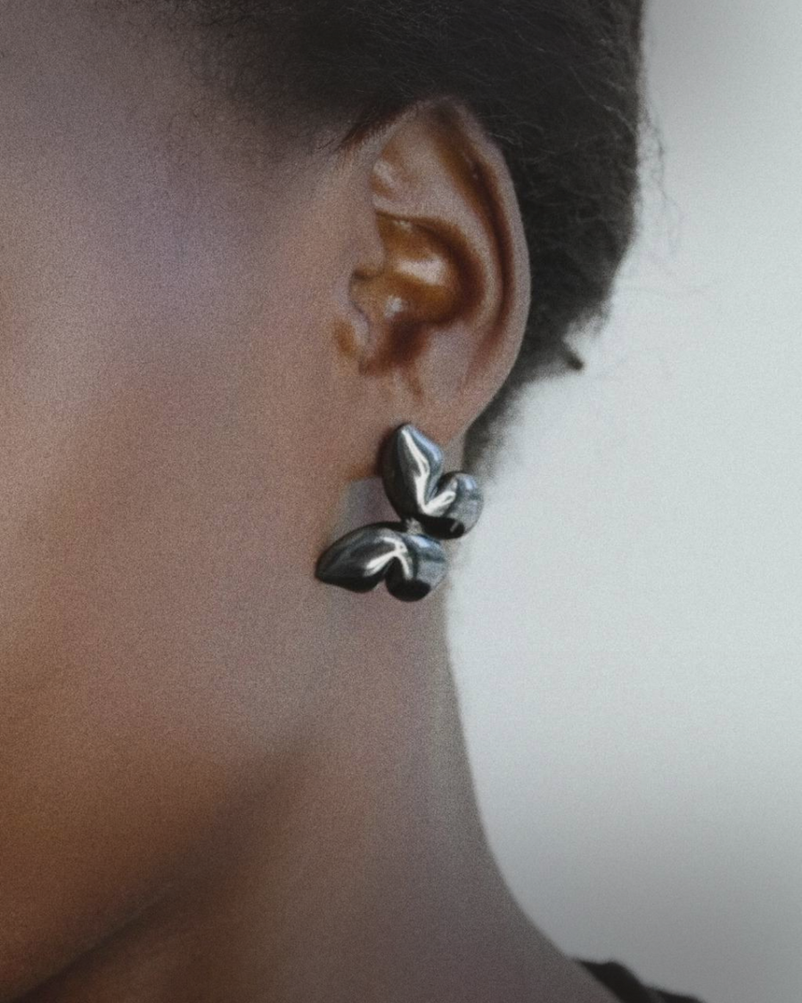 Metamorphosis | Earrings | Black Color | Sustainable Brass
