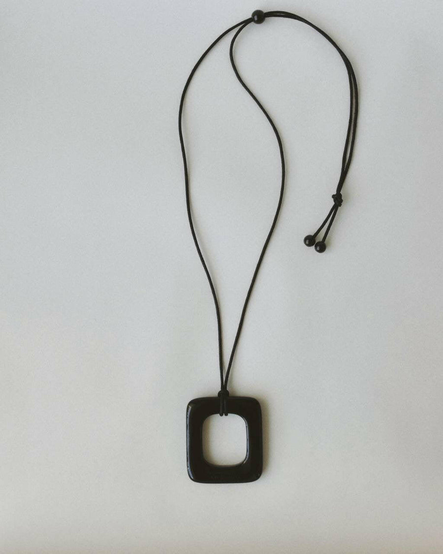 Framed Essence | Necklace | Black Color | Innovative Polymer